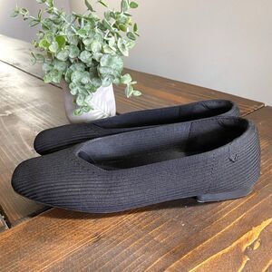 Vivaia Square Toe Ballet Flats Black Size 38 US Women’s 7/7.5